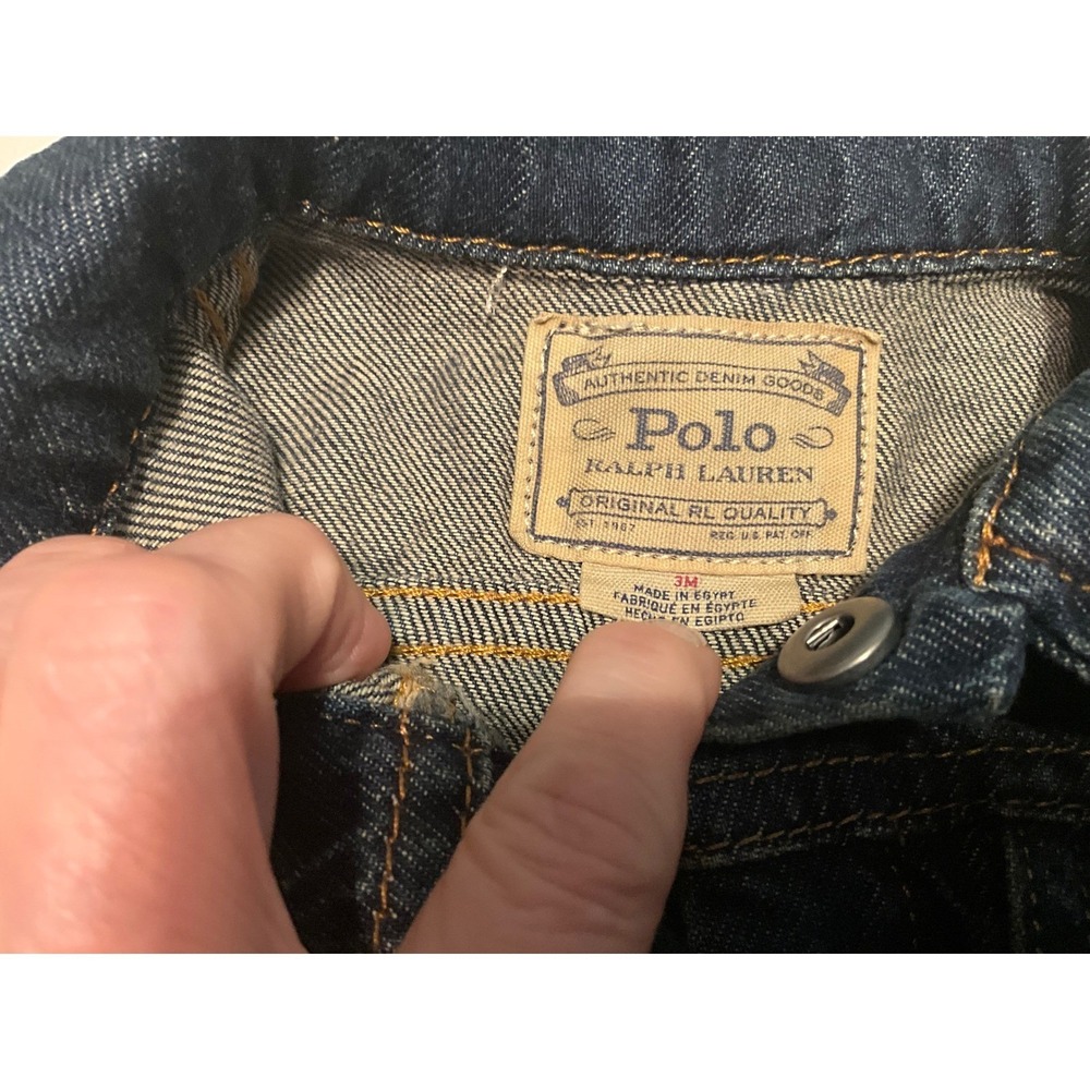Polo Ralph Lauren Baby Denim Jacket American Flag Patch Size 3M - Picture 4 of 4